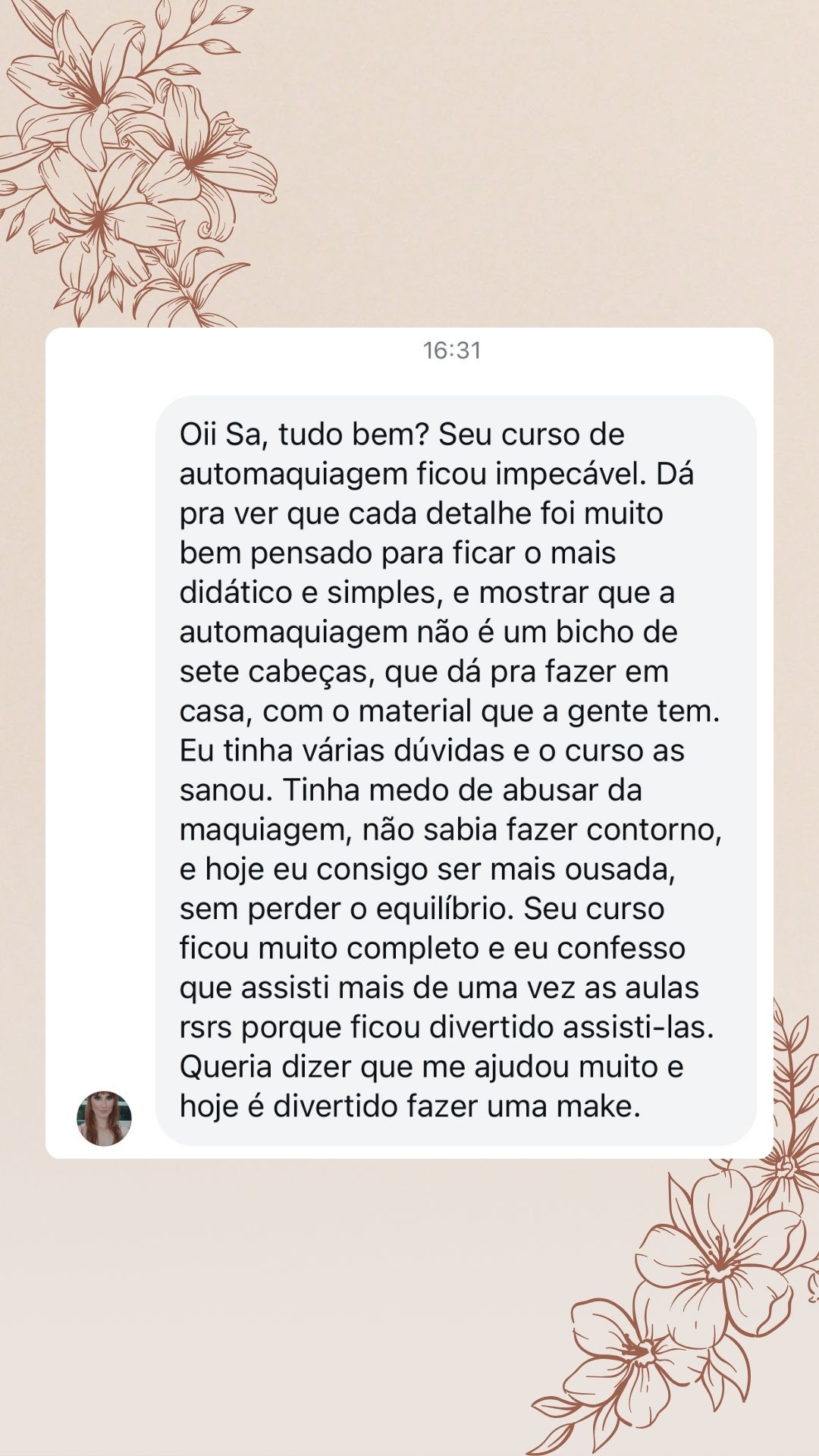 Depoimento Sara Brusarrosco